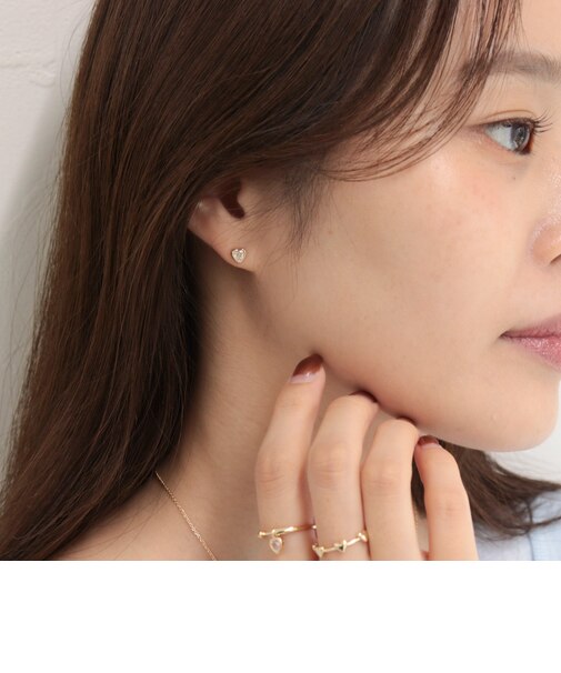 プチハートビジューピアス
