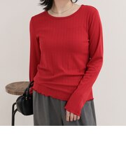 パターンメッシュプルオーバーカットソー