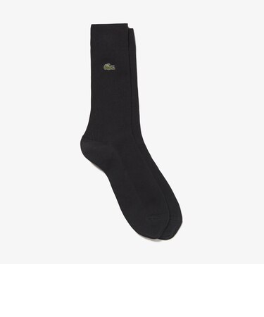 【LACOSTE/ラコステ】RIB CREW SOCKS クロックエンブレム1×1リブニットソックス