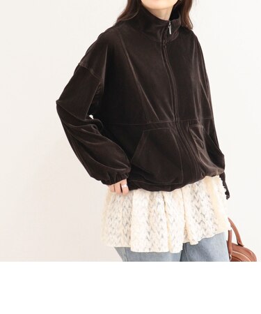 ベロアフルジップブルゾン