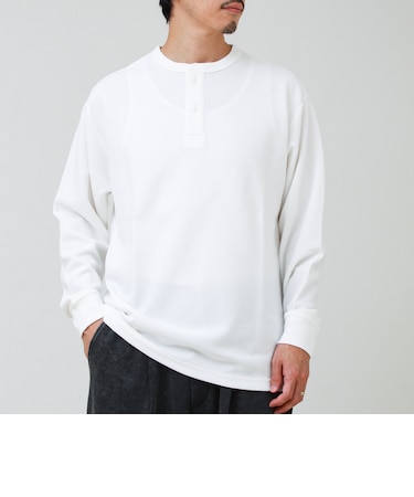 ワッフルヘンリーネックロンＴ
