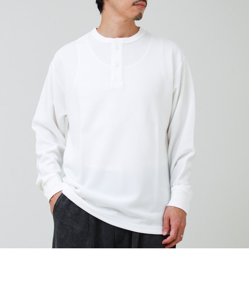 ワッフルヘンリーネックロンＴ