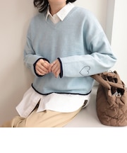 ハートST Vネックニットプルオーバー
