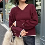 ハートST Vネックニットプルオーバー