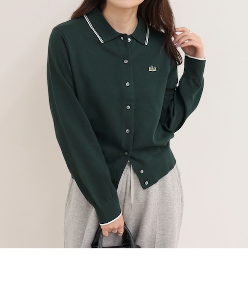 【LACOSTE/ラコステ】ラインディテールニットポロカーディガン