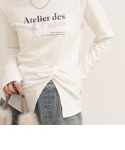 ツイストデザインballetロンTシャツ