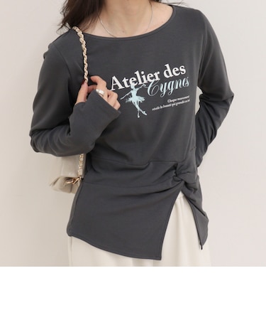 ツイストデザインballetロンTシャツ