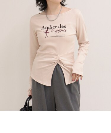 ツイストデザインballetロンTシャツ