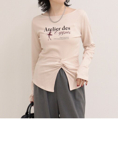 ツイストデザインballetロンTシャツ