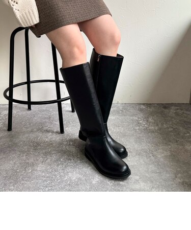 ルーズフィットサイドジップロングブーツ
