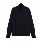 【TAION】100% CASHMERE FULL-ZIP HIGH-NECK SWEATER
