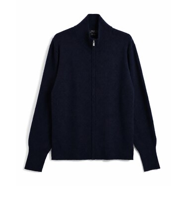 【TAION】100% CASHMERE FULL-ZIP HIGH-NECK SWEATER