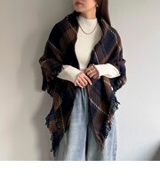 【JOHN BRANIGAN/ジョンブラニガン】大判三角フリンジショール