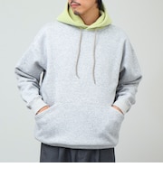 【遊び心あるバイカラー】2-TONE HOODIE ボアフード裏起毛スウェットパーカー