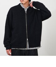 【クラシカルと現代風の融合】ジップアップ ケーブルニットブルゾン
