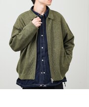 【クラシカルと現代風の融合】ジップアップ ケーブルニットブルゾン