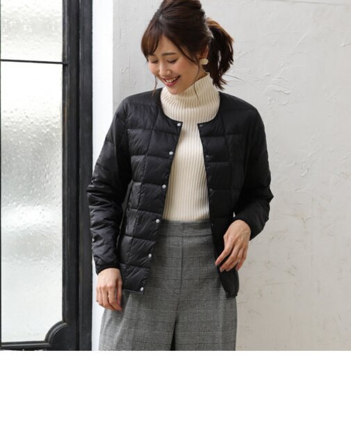 TAION ( タイオン )ノーカラーダウンジャケット