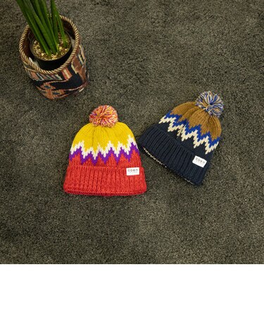 【coen キッズ / ジュニア】ジャガードポンポンワッチ(ニット帽)