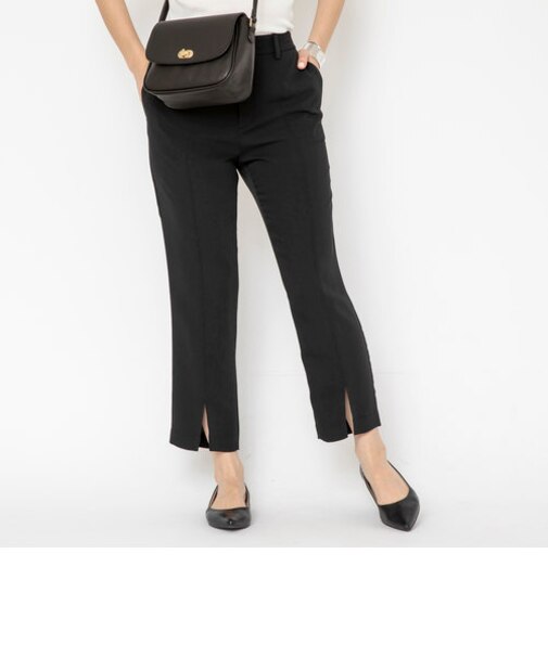 センタープレスフロントスリットパンツ