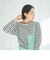 リップルボーダーロングスリーブカットソー