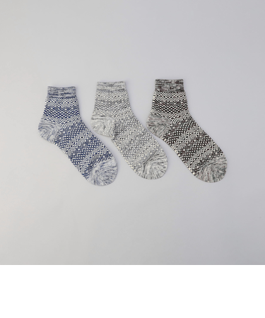 【お得な3足セット】クォータースパイラルリブソックス