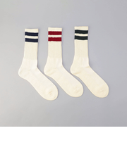 【お得な3足セット】クルー2ラインソックス