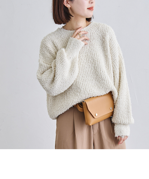 カールヤーンアゼ編みニット