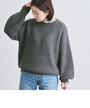 カールヤーンアゼ編みニット