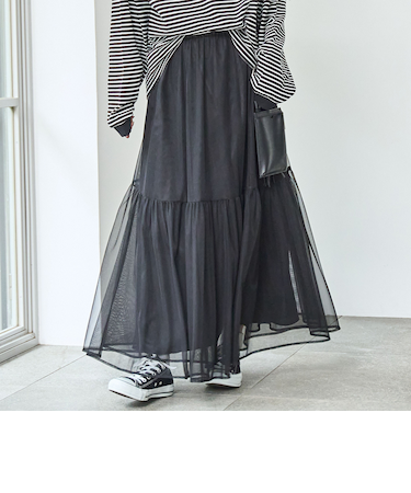 2WAYチュールティアードスカート