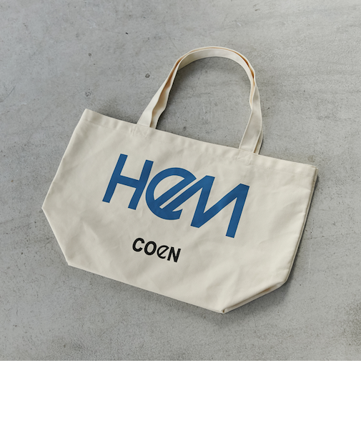 HeM（ヘム）別注ロゴトートバッグLサイズ