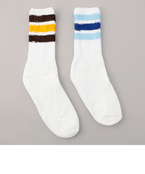 【お得な2足セット】トラックラインクルーソックス