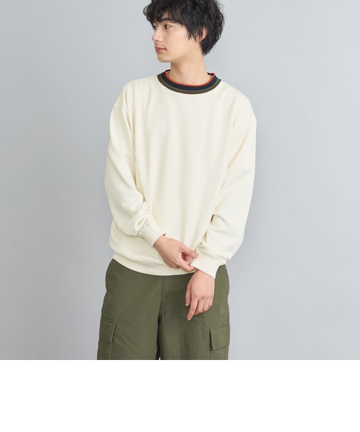 ニットリブカラー裏毛スウェット