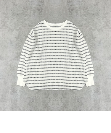 ピアノボーダーラウンドヘムカットソー