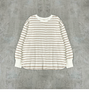 ピアノボーダーラウンドヘムカットソー