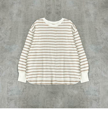 ピアノボーダーラウンドヘムカットソー