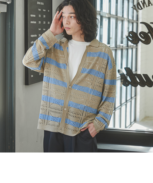 TOWNCRAFT（タウンクラフト）別注ボーダーニットカーディガン
