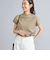 USAコットンハイネックフレンチスリーブワイドリブTシャツ