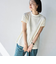 USAコットンハイネックフレンチスリーブワイドリブTシャツ