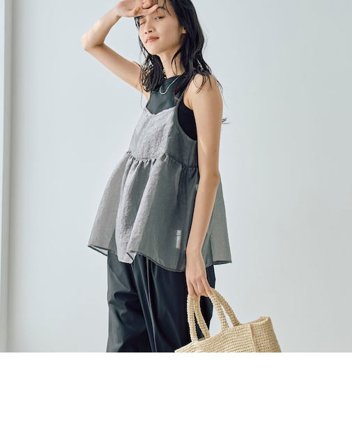 ヒョウ柄ジャガードシアーキャミトップス