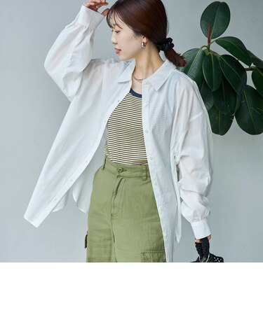 シアーコットンオーバーシャツ