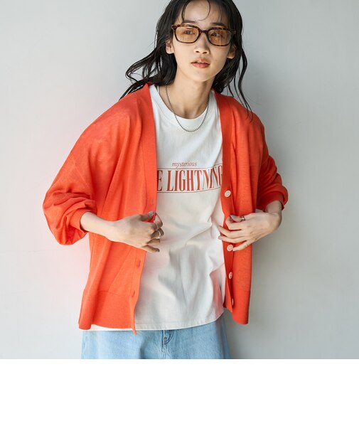 ラミービスコーステンジクVネックカーディガン