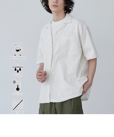 COOL&DRYエンボスオープンカラーシャツ（WEB限定カラー）