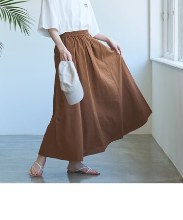 コットンリネンフレアスカート