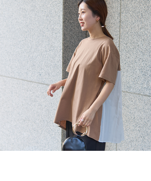 【WEB限定】フハクドッキングバックプリーツTシャツ