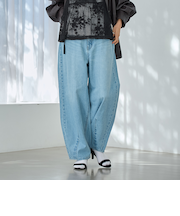 【トレンド＆体型カバー両立/全骨格OK】カーブデニムパンツ