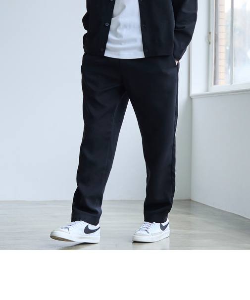 【RONEL】フクレ2重織イージーテーパードパンツ