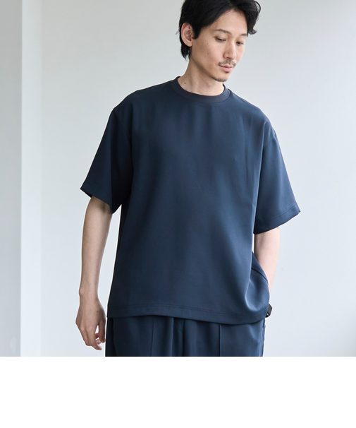 【RONEL】フクレ2重織ハーフスリーブ