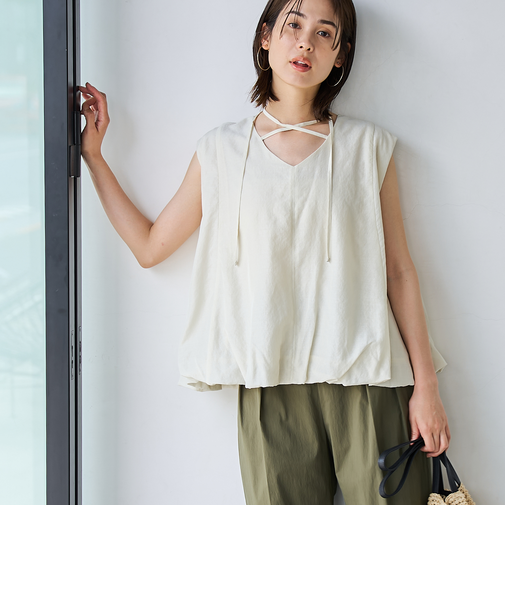 【RONEL】2WAYシアーバルーンブラウス