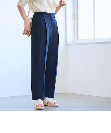 【RONEL】ストレッチタックワイドパンツ(セットアップ対応可能)
