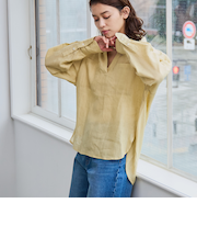 【RONEL】European Flax（ヨーロピアンフレックス） スキッパーシャツ